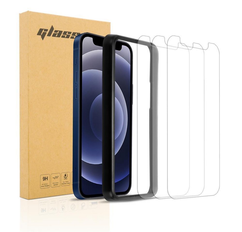 Cadorabo Schutzfolie für Apple iPhone 12 PRO MAX Schutzfolie, (3-St), 3x Schutzfolie Panzer Folie (Tempered) Display Schutzglas 3D Touch von Cadorabo