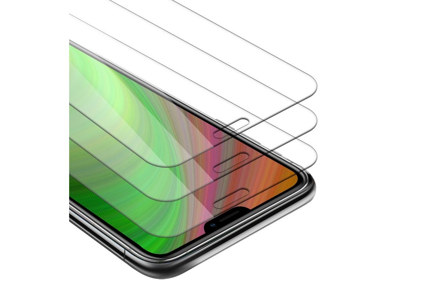 Cadorabo Schutzfolie für Apple iPhone 13 MINI Schutzfolie, (3-St), 3x Schutzglas Panzer Folie (Tempered) Display Schutzfolie 3D Touch von Cadorabo