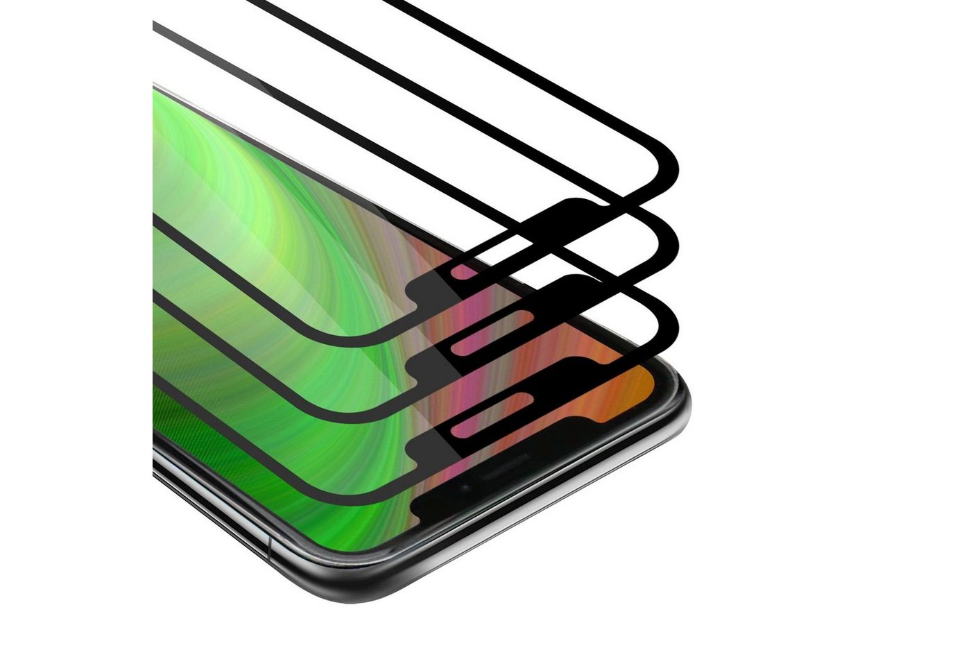 Cadorabo Schutzfolie für Apple iPhone 13 PRO MAX Schutzfolie, (3-St), 3x Vollbild Schutzglas Panzer Folie (Tempered) Display-Schutzglas von Cadorabo