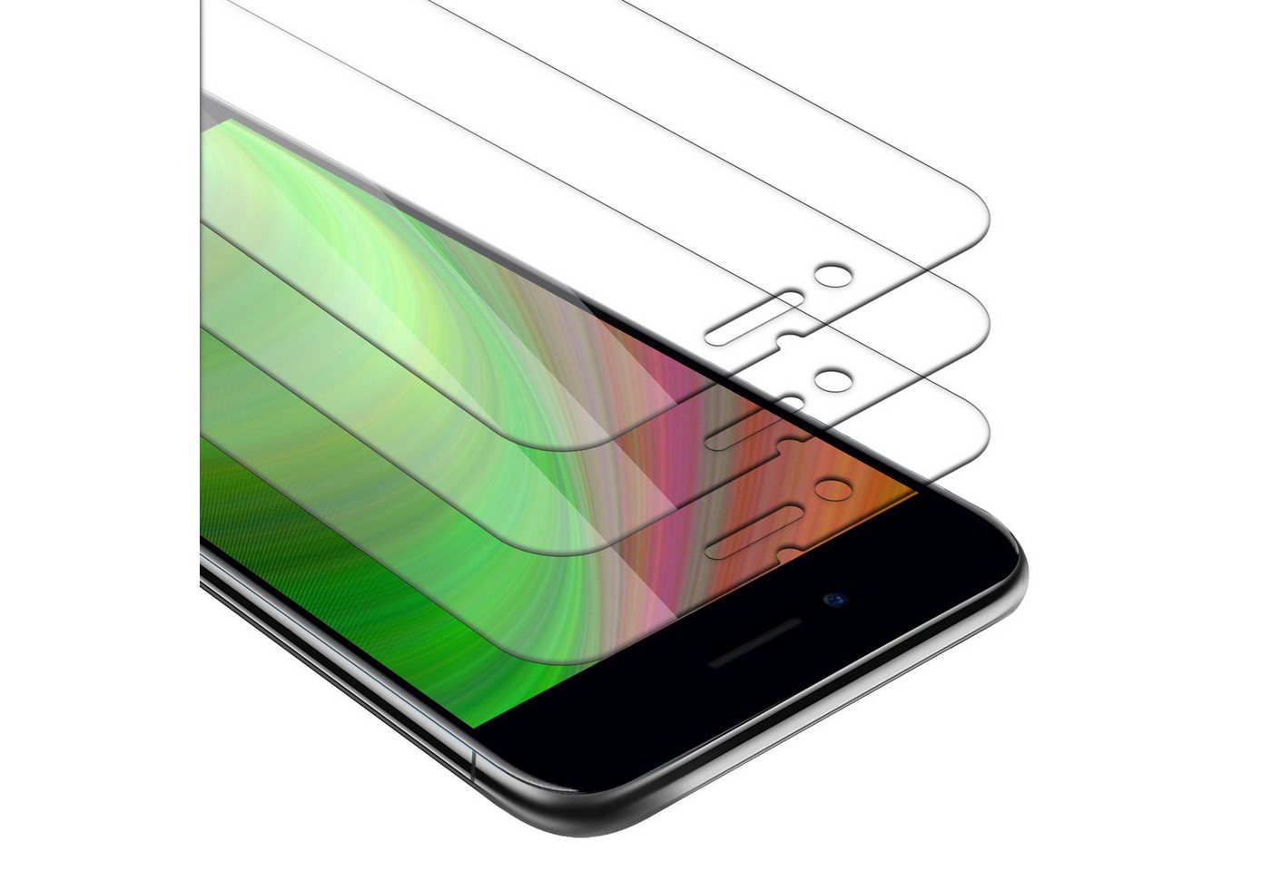 Cadorabo Schutzfolie für Apple iPhone 6 / 6S Schutzfolie, (3-St), 3x Schutzfolie Panzer Folie (Tempered) Display Schutzglas 3D Touch von Cadorabo