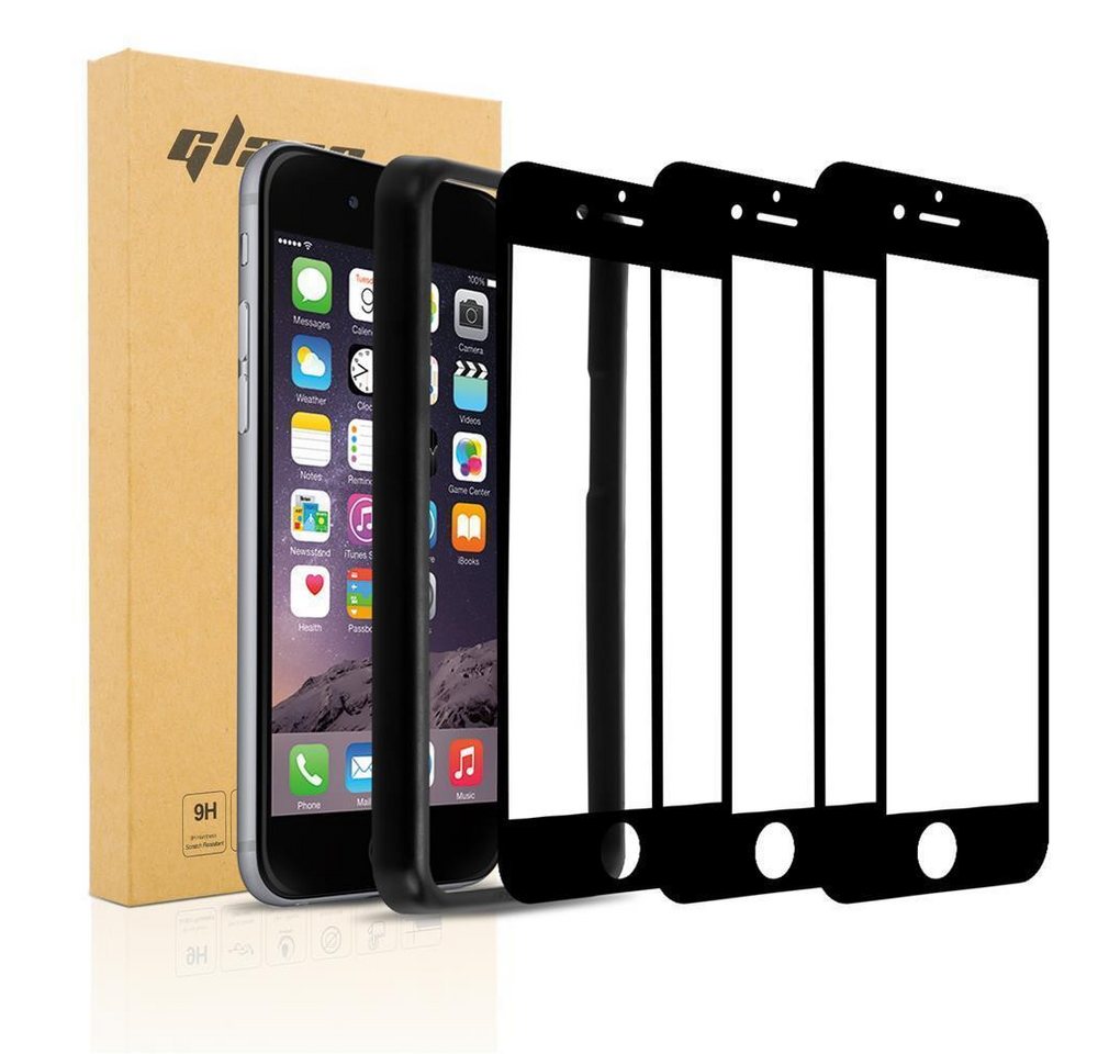 Cadorabo Schutzfolie für Apple iPhone 7 PLUS / 7S PLUS / 8 PLUS Schutzfolie, (3-St), 3x Vollbild Schutzfolie Panzer Folie (Tempered) Display Schutzglas von Cadorabo