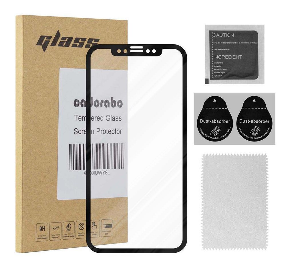 Cadorabo Schutzfolie Apple iPhone X / XS, (Apple iPhone X / XS, 1-St), Vollbild Schutzglas Panzer Folie (Tempered) Display-Schutzglas von Cadorabo