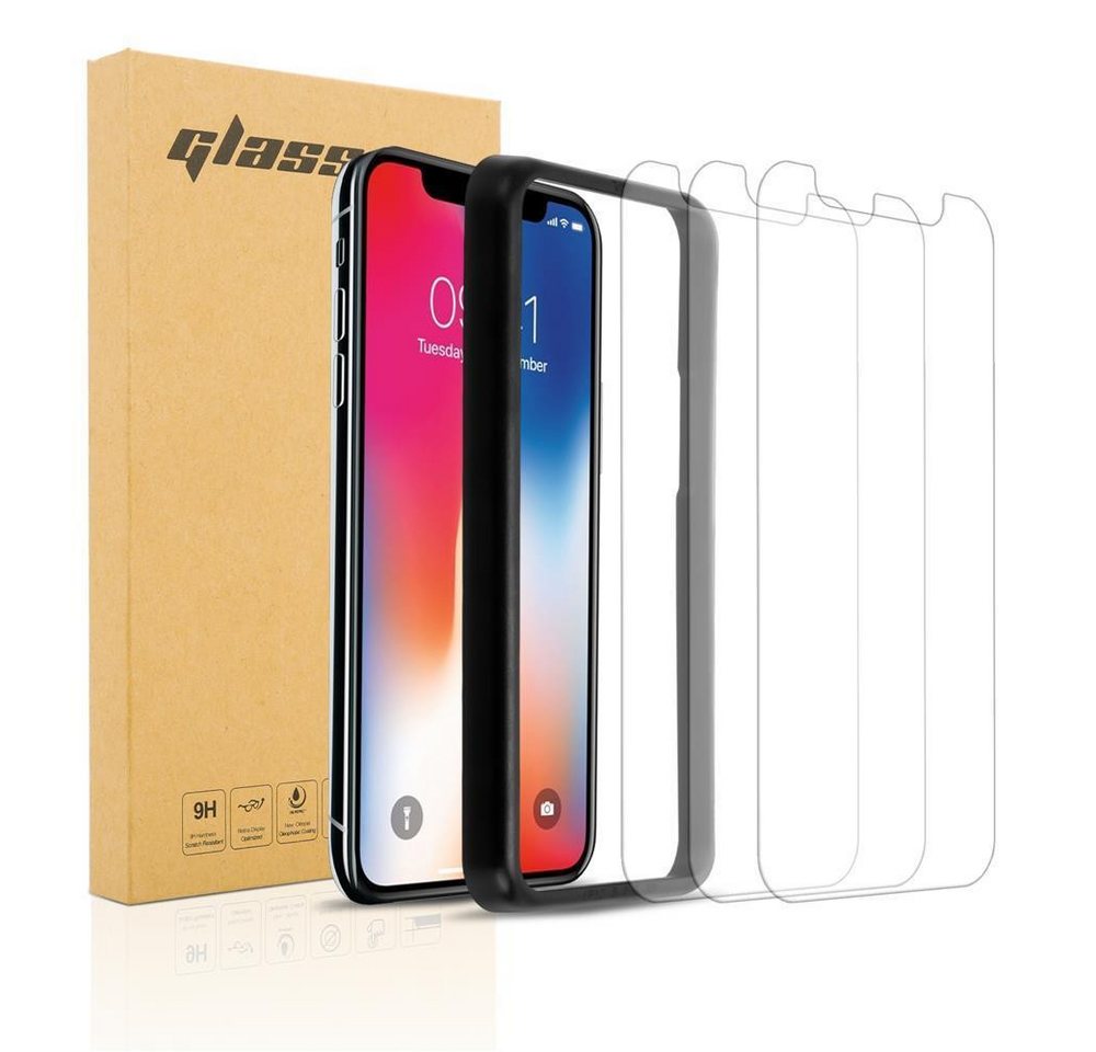 Cadorabo Schutzfolie für Apple iPhone XR Schutzfolie, (3-St), 3x Schutzfolie Panzer Folie (Tempered) Display Schutzglas 3D Touch von Cadorabo