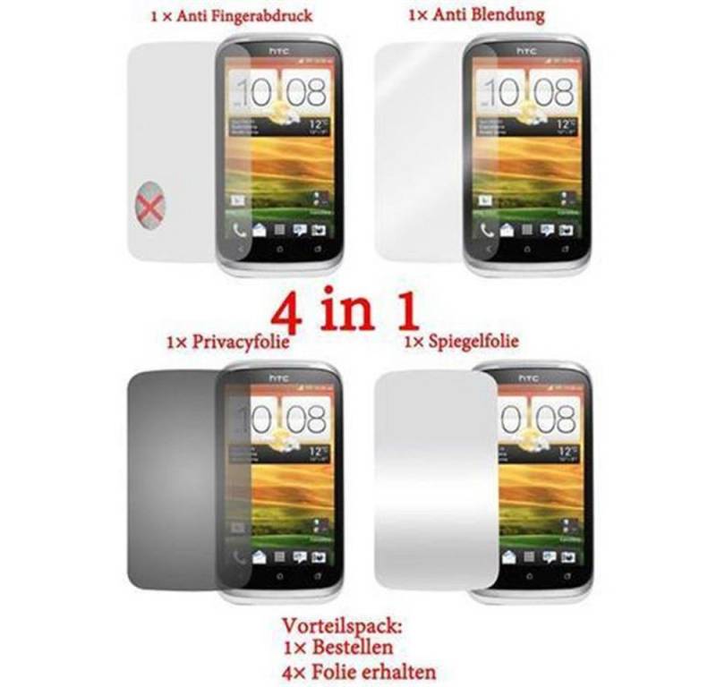 Cadorabo Schutzfolie für HTC Desire X, (1-St), 4x Displayschutzfolien von Cadorabo