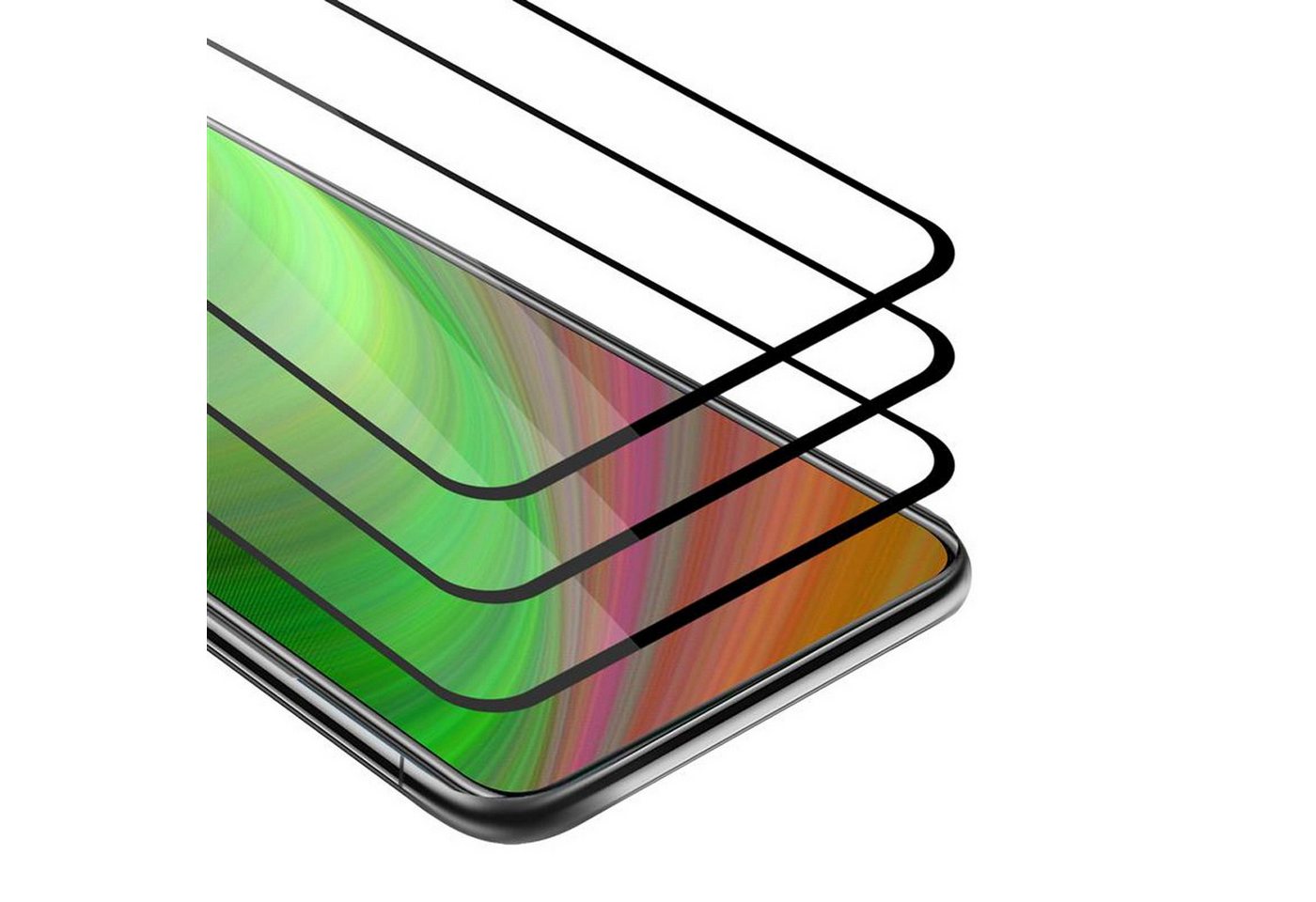 Cadorabo Schutzfolie für Honor 9X LITE Schutzfolie, (3-St), 3x Vollbild Schutzglas Panzer Folie (Tempered) Display-Schutzglas von Cadorabo