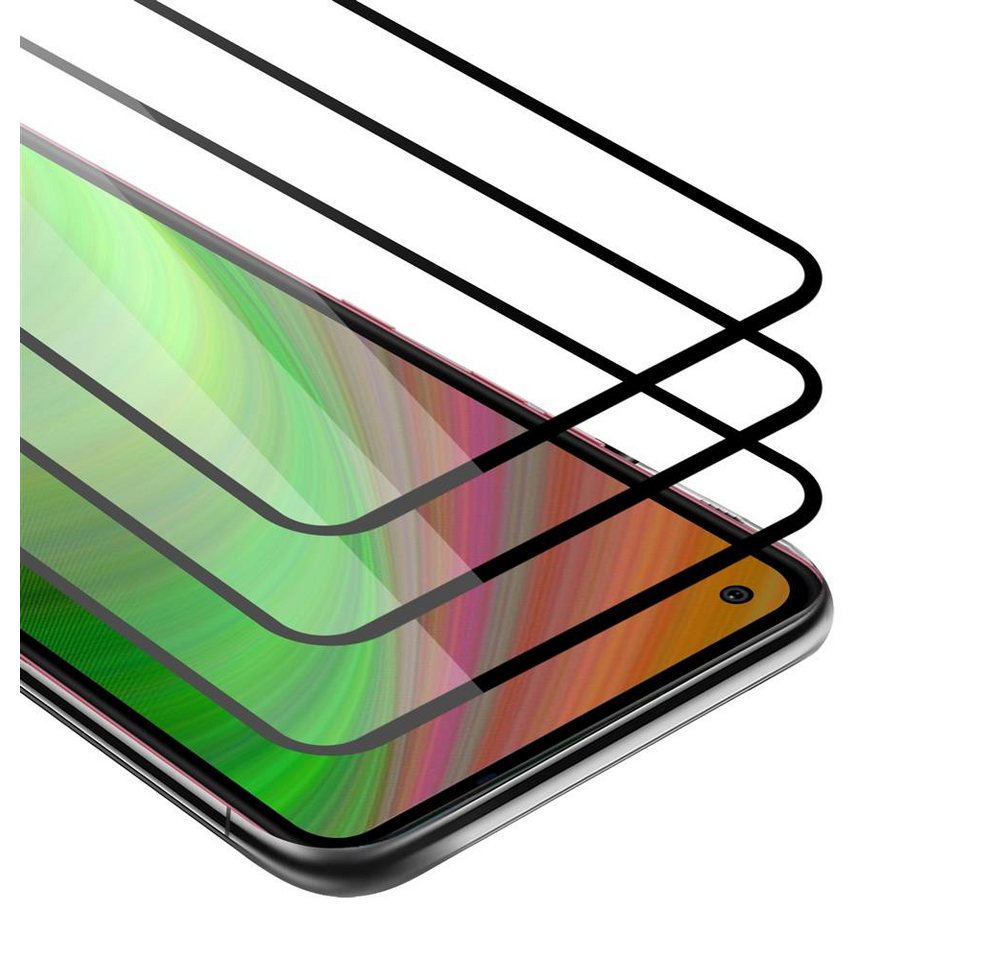 Cadorabo Schutzfolie für LG K51S Schutzfolie, (3-St), 3x Vollbild Schutzglas Panzer Folie (Tempered) Display-Schutzglas von Cadorabo