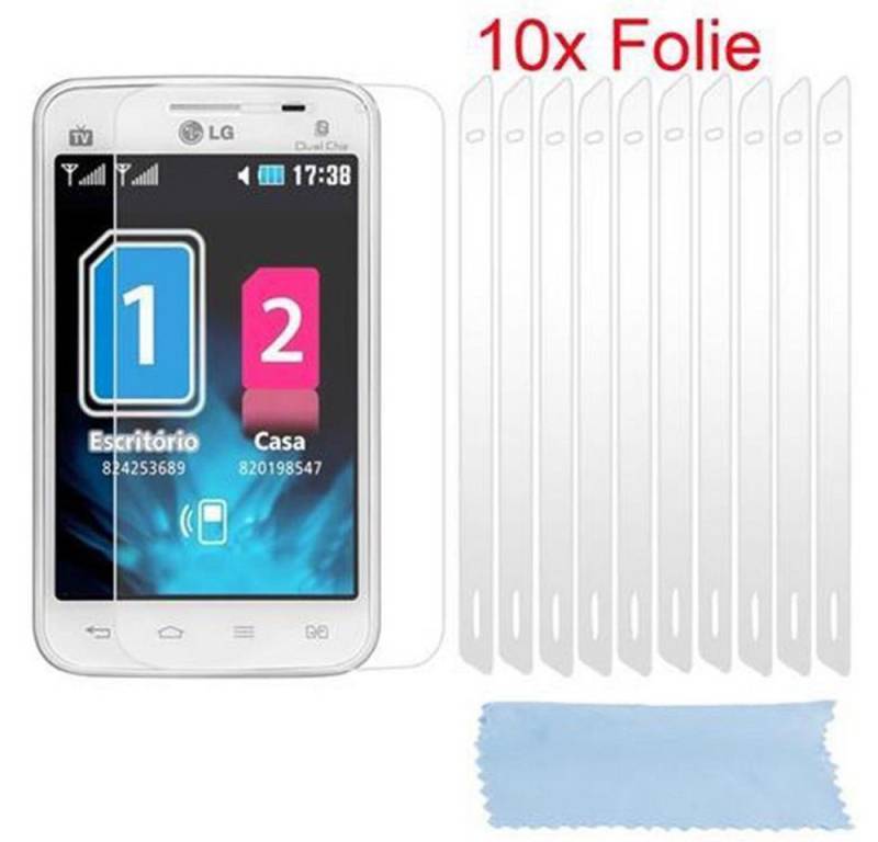 Cadorabo Schutzfolie für LG L4 II, (1-St), 10x Displayschutzfolien von Cadorabo