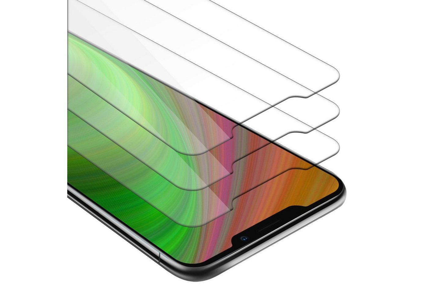 Cadorabo Schutzfolie MEIZU X8, (3-St), 3x Schutzglas Panzer Folie (Tempered) Display-Schutzglas mit 3D Touch von Cadorabo