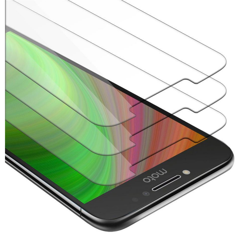 Cadorabo Schutzfolie für Motorola MOTO E4 PLUS Schutzfolie, (3-St), 3x Schutzglas Panzer Folie (Tempered) Display Schutzfolie 3D Touch von Cadorabo