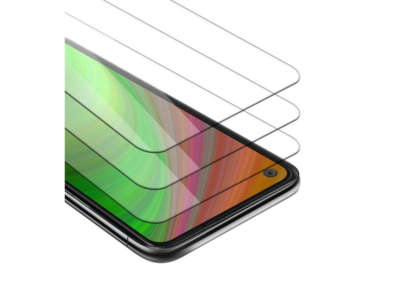 Cadorabo Schutzfolie für Motorola ONE ACTION Schutzfolie, (3-St), 3x Schutzglas Panzer Folie (Tempered) Display Schutzfolie 3D Touch von Cadorabo