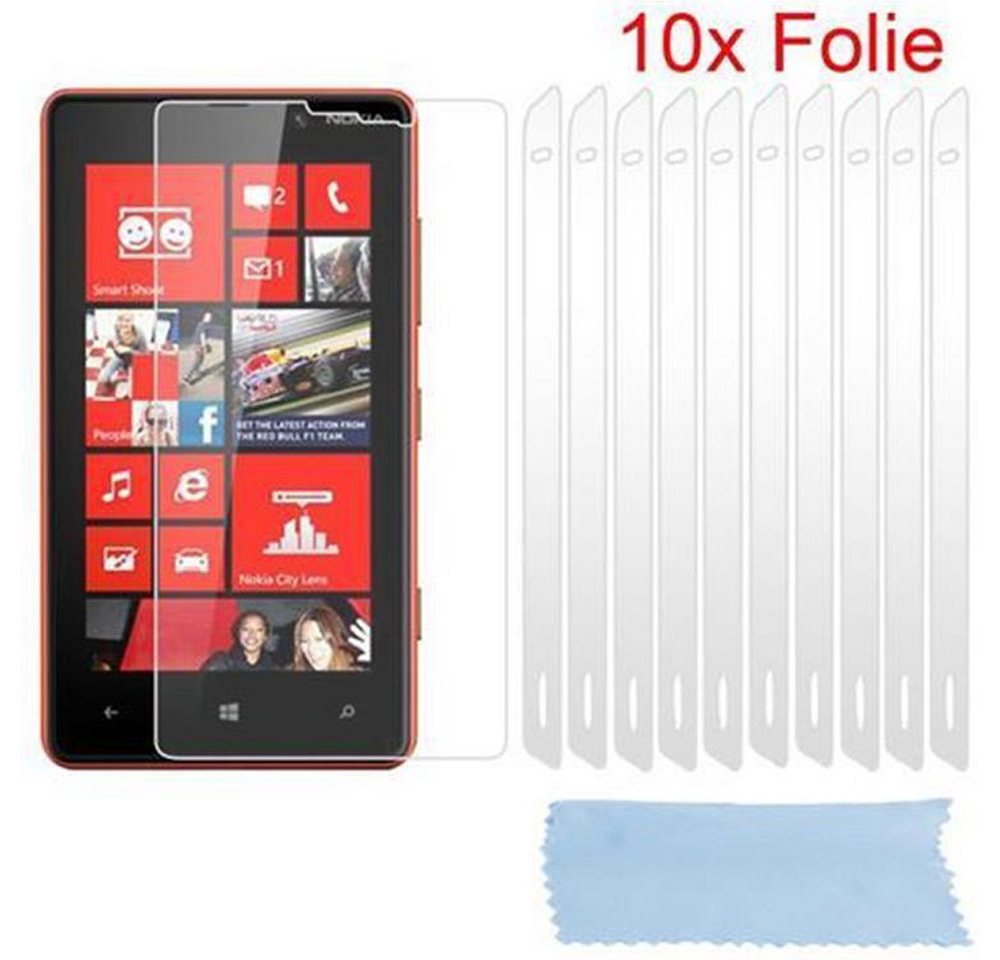 Cadorabo Schutzfolie für Nokia Lumia 820, (1-St), 10x Displayschutzfolien von Cadorabo