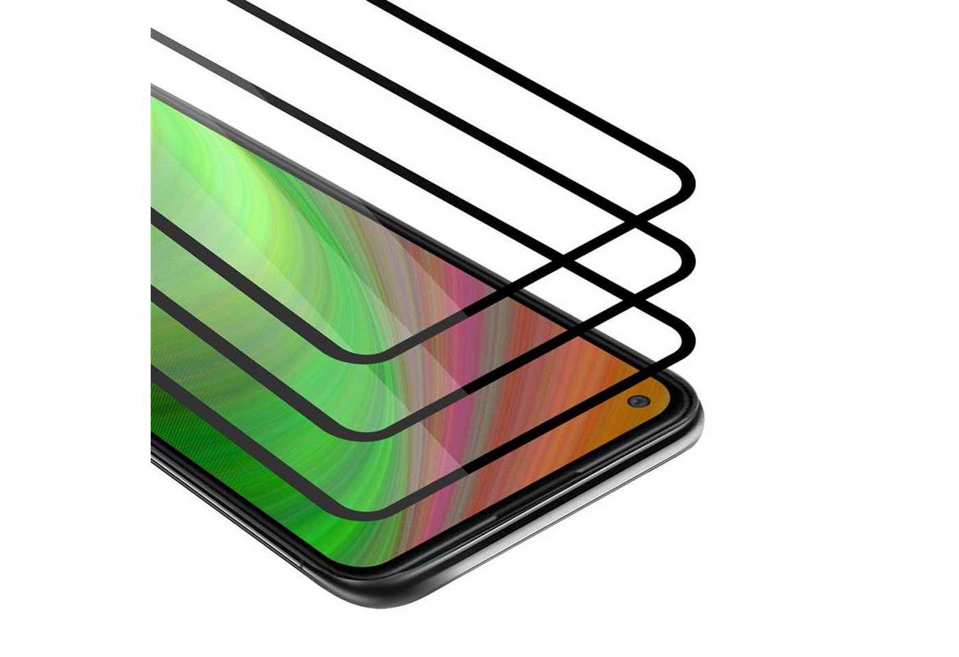 Cadorabo Schutzfolie für Samsung Galaxy A11 / M11 Schutzfolie, (3-St), 3x Vollbild Schutzglas Panzer Folie (Tempered) Display-Schutzglas von Cadorabo