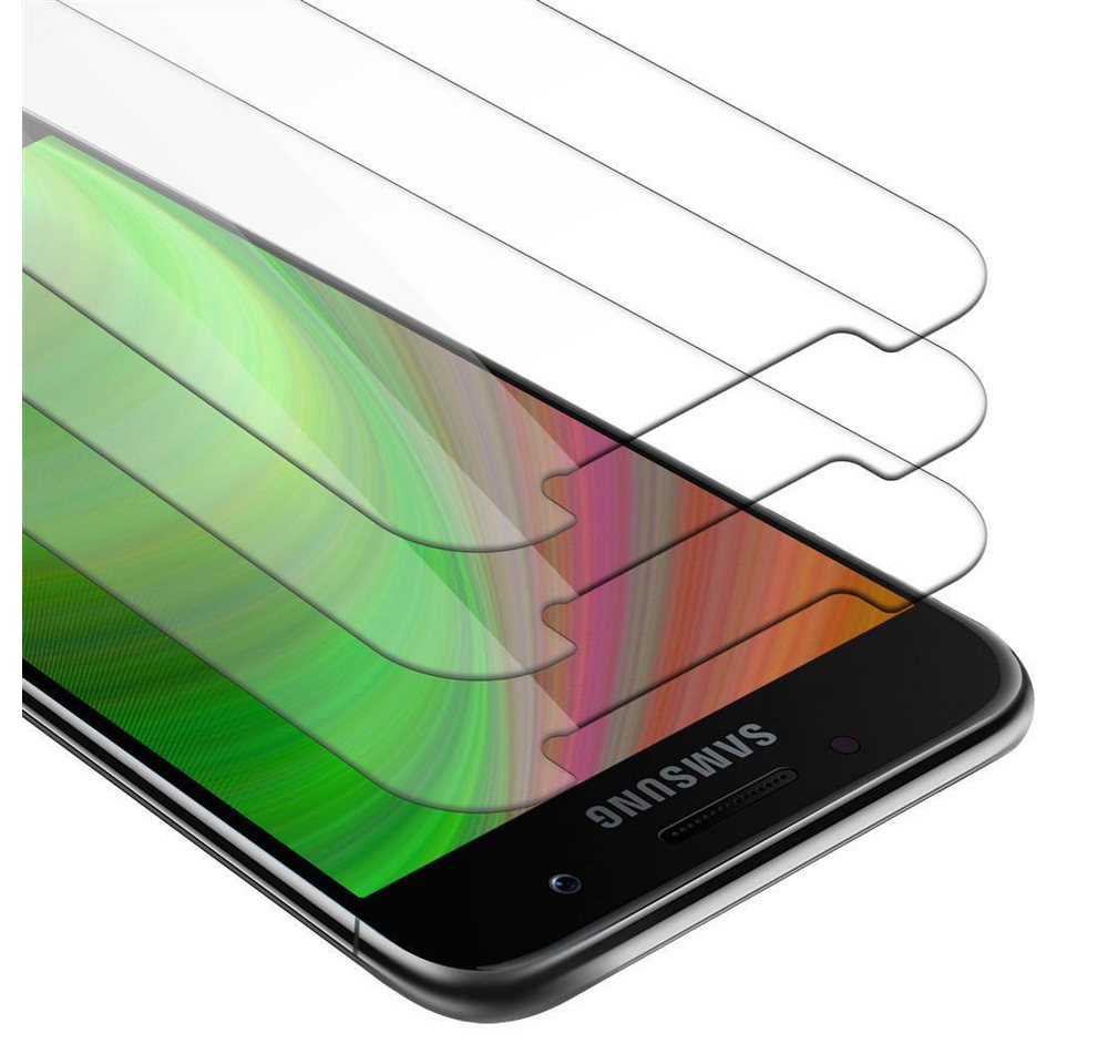 Cadorabo Schutzfolie Samsung Galaxy A3 2017, (3-St), 3x Schutzglas Panzer Folie (Tempered) Display-Schutzglas mit 3D Touch von Cadorabo