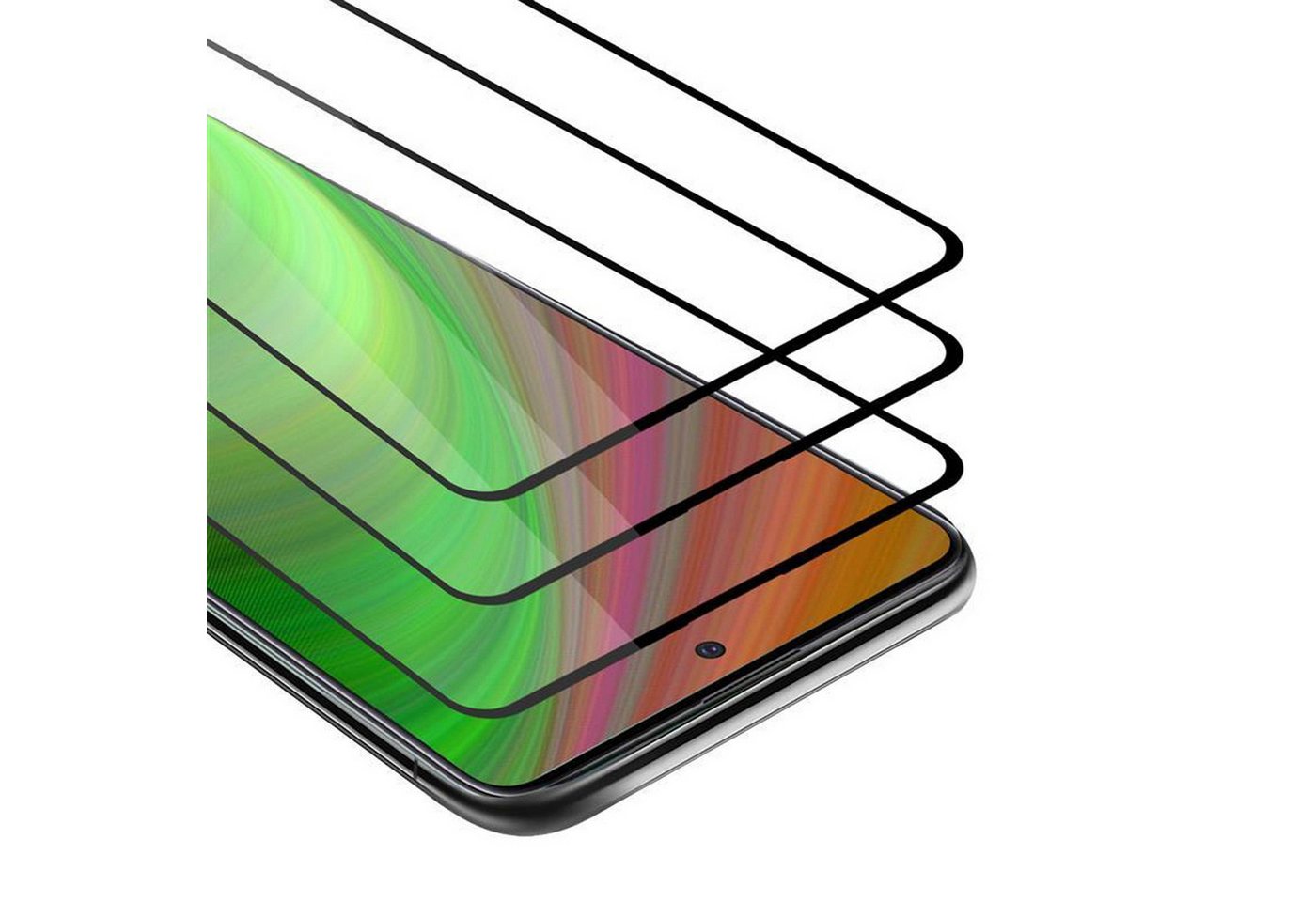 Cadorabo Schutzfolie für Samsung Galaxy A51 5G Schutzfolie, (3-St), 3x Vollbild Schutzglas Panzer Folie (Tempered) Display-Schutzglas von Cadorabo