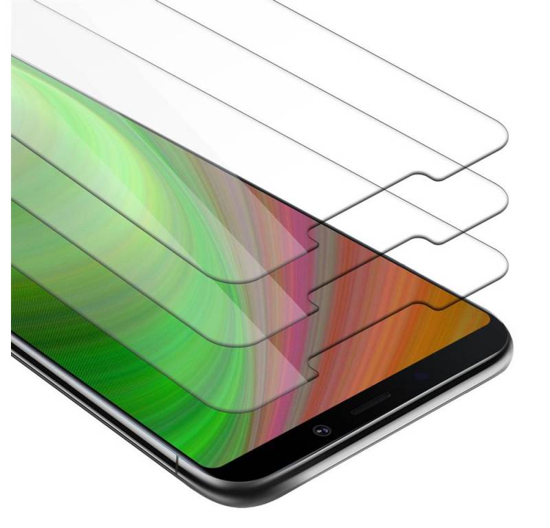 Cadorabo Schutzfolie für Samsung Galaxy A9 2018 Schutzfolie, (3-St), 3x Schutzglas Panzer Folie (Tempered) Display Schutzfolie 3D Touch von Cadorabo