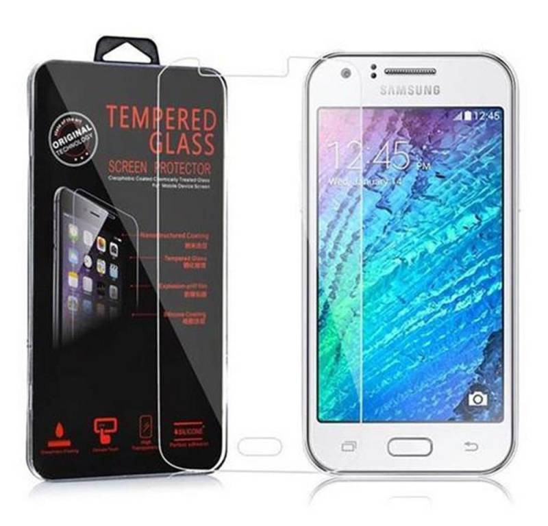 Cadorabo Schutzfolie für Samsung Galaxy J1 2015 Schutzfolie, (1-St), Schutzfolie Panzer Folie (Tempered) Display Schutzglas 3D Touch von Cadorabo
