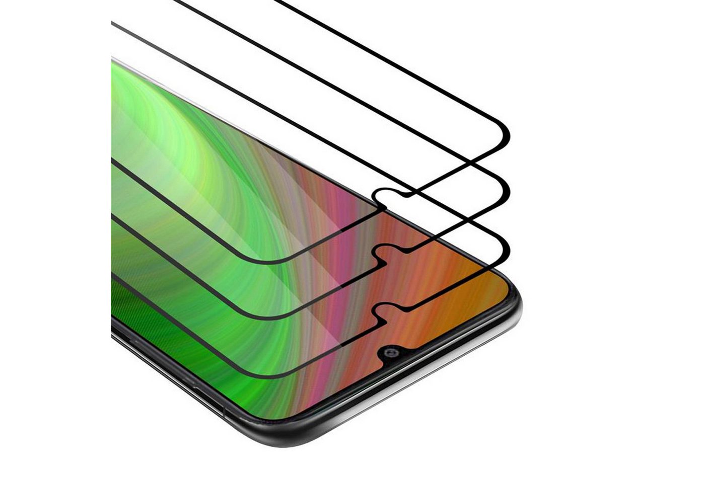 Cadorabo Schutzfolie für Samsung Galaxy M31 Schutzfolie, (3-St), 3x Vollbild Schutzglas Panzer Folie (Tempered) Display-Schutzglas von Cadorabo