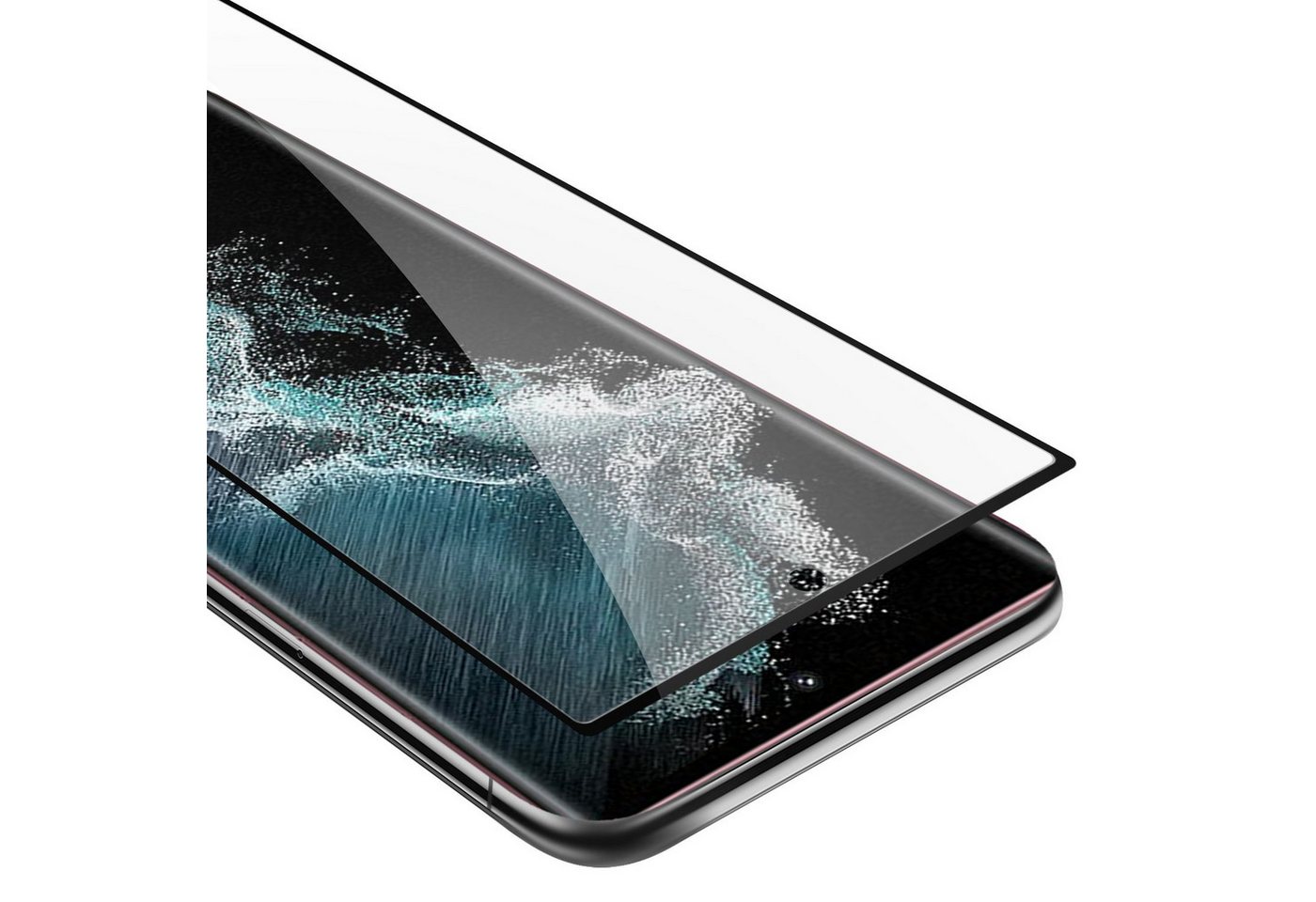 Cadorabo Schutzfolie für Samsung Galaxy S22 ULTRA Schutzfolie, (1-St), Vollbild Schutzglas Panzer Folie (Tempered) Display Schutzfolie von Cadorabo