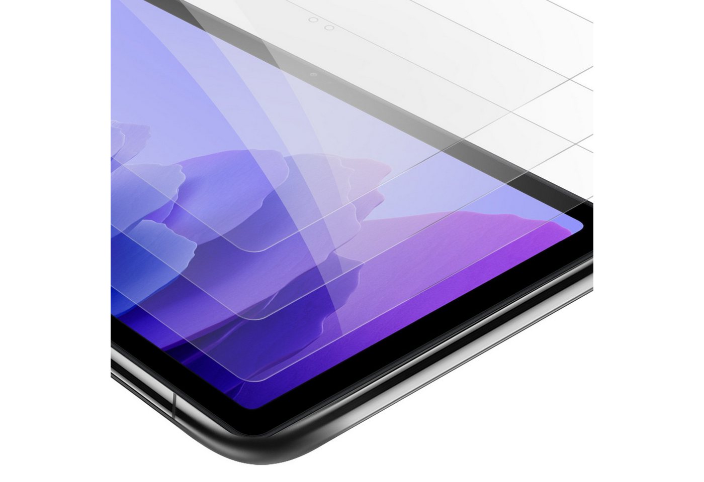 Cadorabo Schutzfolie Samsung Galaxy Tab A7 (10.4 Zoll), 3x Schutzglas Panzer Folie (Tempered) Display-Schutzglas mit 3D Touch von Cadorabo