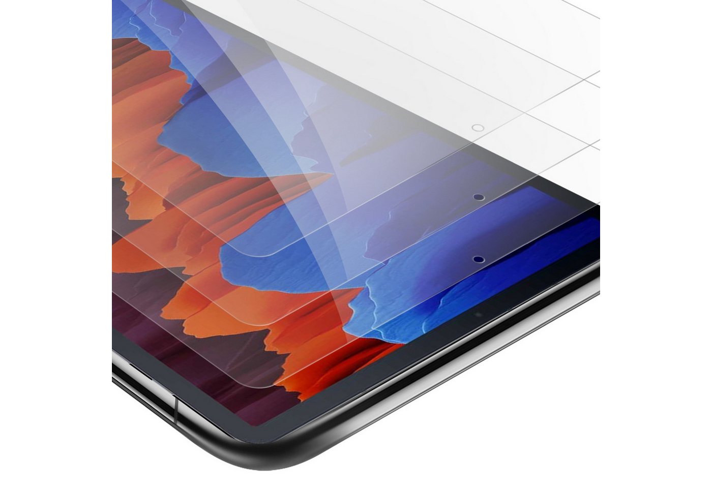 Cadorabo Schutzfolie Samsung Galaxy Tab S7 (11 Zoll), 3x Schutzglas Panzer Folie (Tempered) Display-Schutzglas mit 3D Touch von Cadorabo