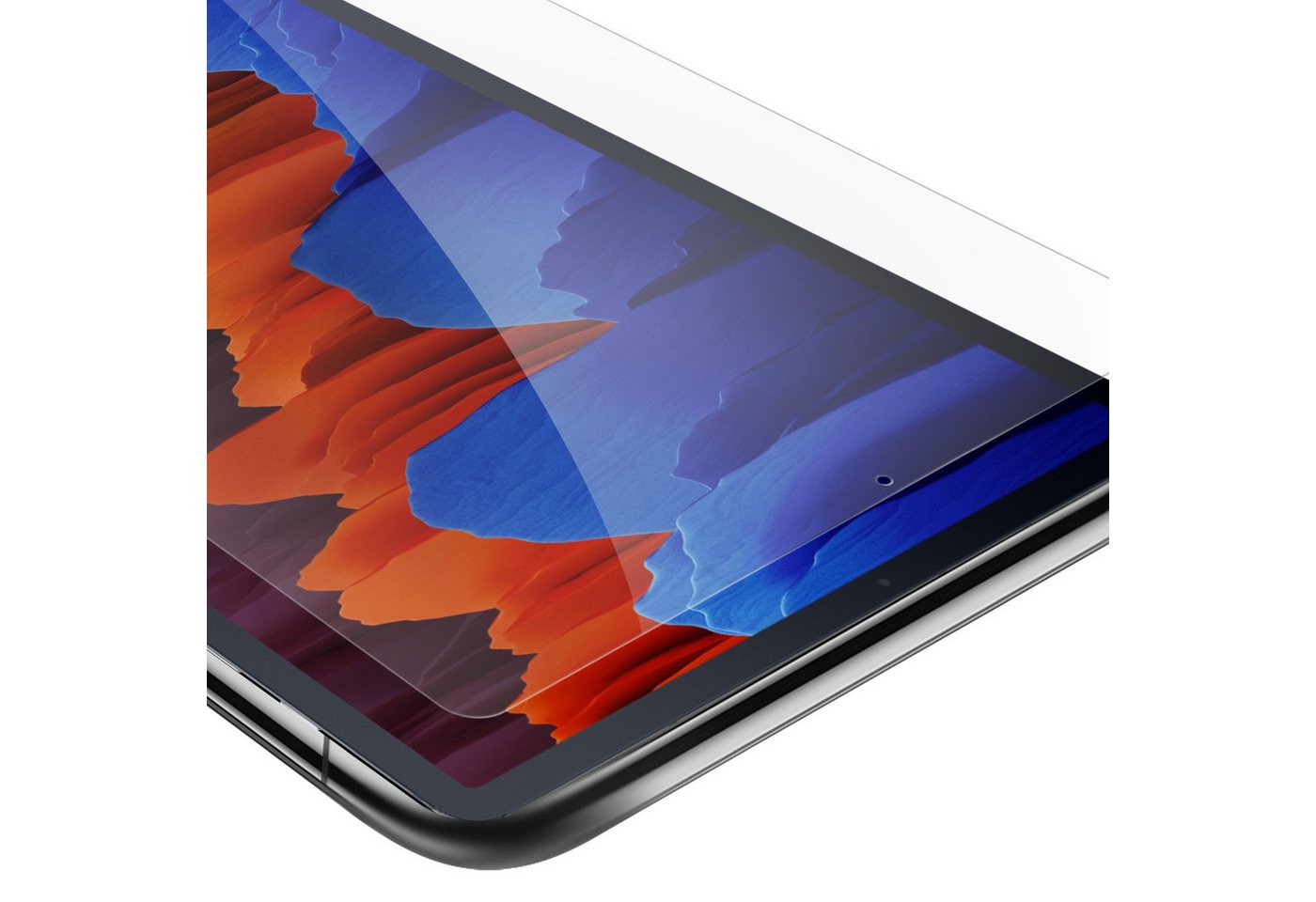 Cadorabo Schutzfolie Samsung Galaxy Tab S7 FE / S7 PLUS (12.4 Zoll), Schutzglas Panzer Folie (Tempered) Display-Schutzfolie mit 3D Touch von Cadorabo