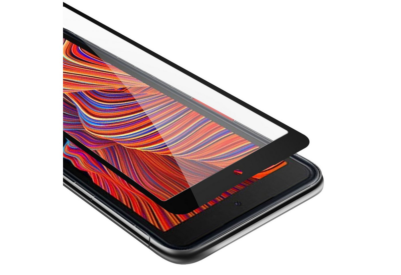 Cadorabo Schutzfolie für Samsung Galaxy XCover 5 Schutzfolie, (1-St), Vollbild Schutzglas Panzer Folie (Tempered) Display Schutzfolie von Cadorabo