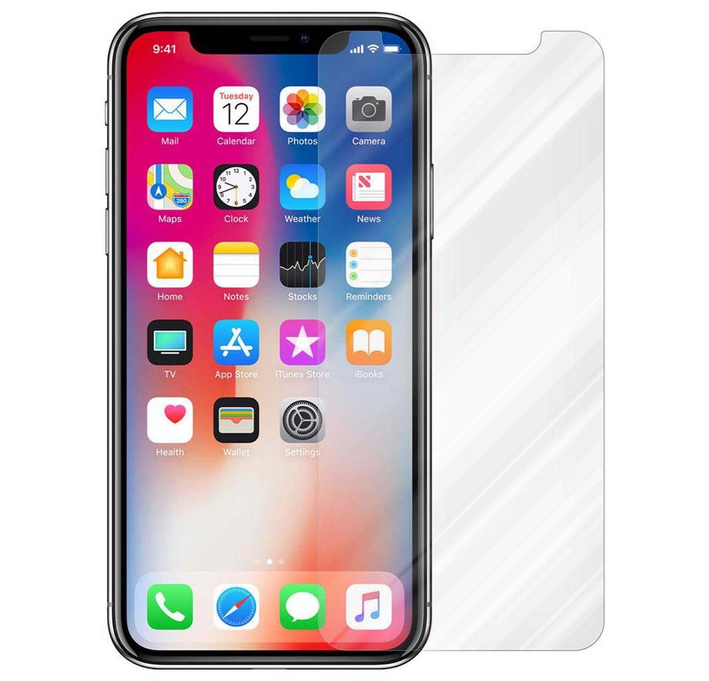 Cadorabo Schutzfolie für Apple iPhone X / XS Schutzfolie, Schutzglas Panzer Folie (Tempered) Display-Schutzfolie mit 3D Touch von Cadorabo