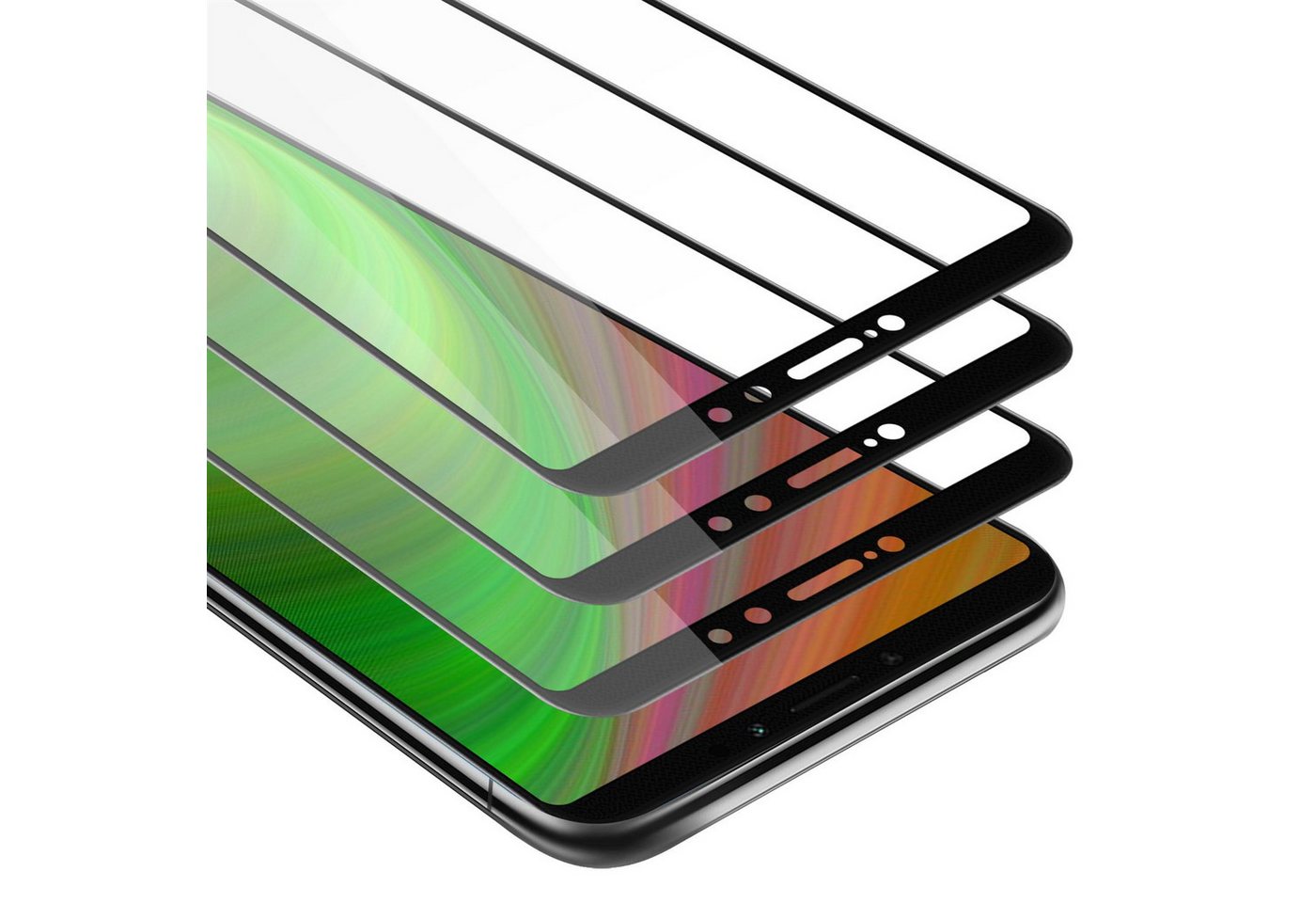 Cadorabo Schutzfolie für Xiaomi Mi MAX 2 Schutzfolie, (3-St), 3x Vollbild Schutzglas Panzer Folie (Tempered) Display-Schutzglas von Cadorabo