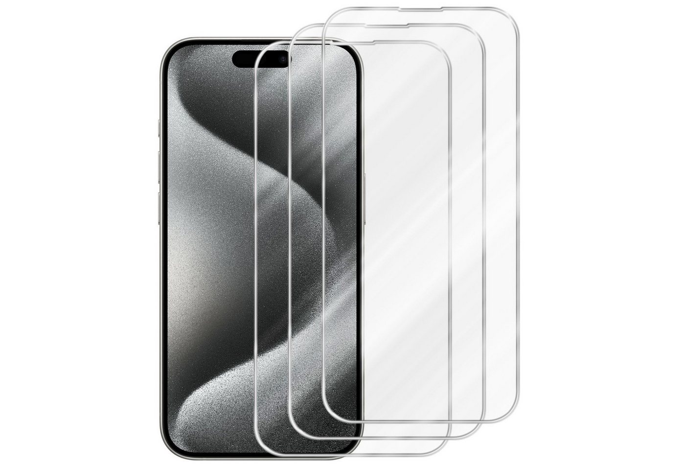 Cadorabo Schutzfolie für Apple iPhone 16 PRO Schutzfolie, (3-St), 3x Schutzglas Panzer Folie (Tempered) Display Schutzfolie 3D Touch von Cadorabo