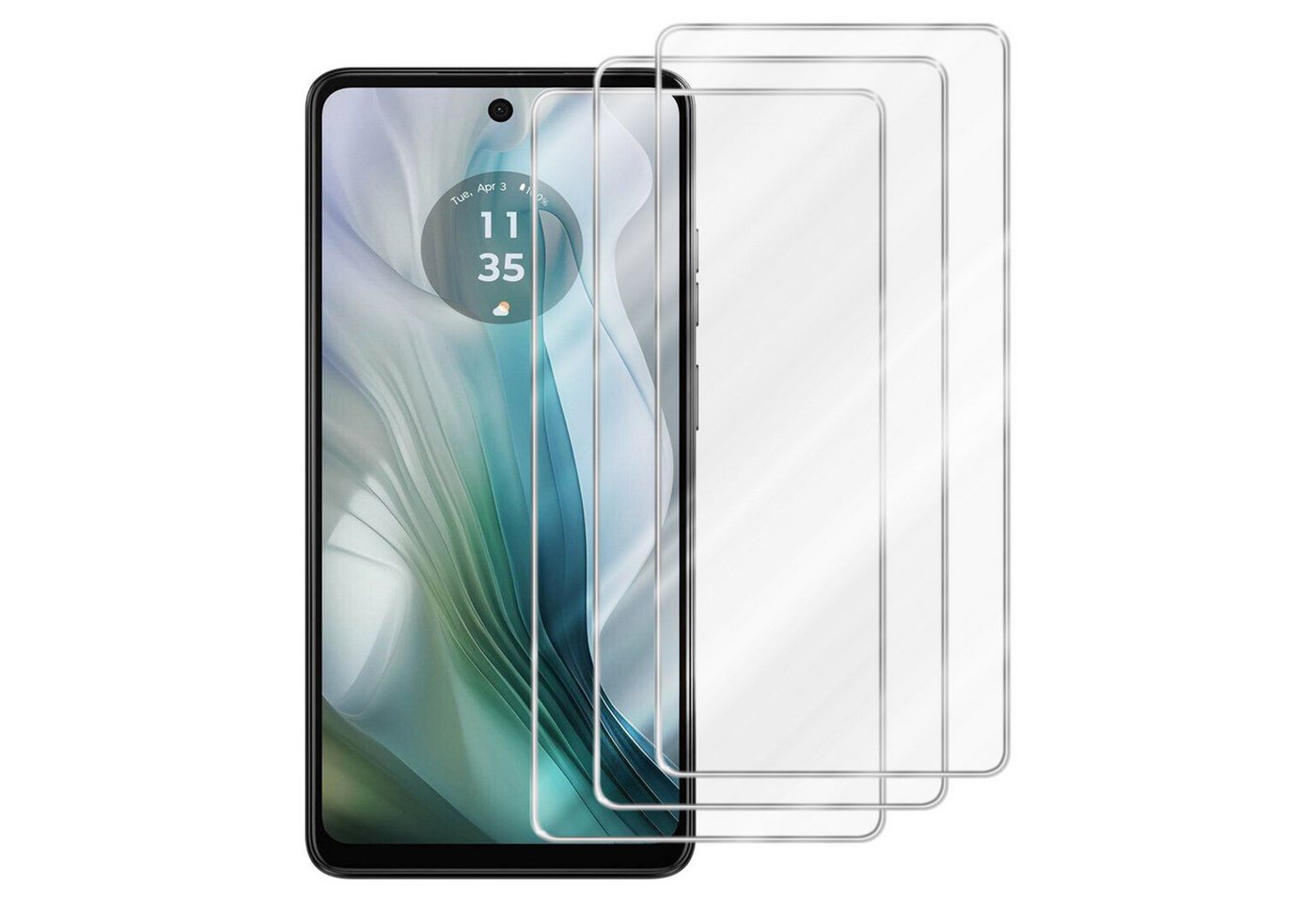 Cadorabo Schutzfolie für Motorola Moto E14 Schutzfolie, (3-St), 3x Schutzglas Panzer Folie (Tempered) Display Schutzfolie 3D Touch von Cadorabo