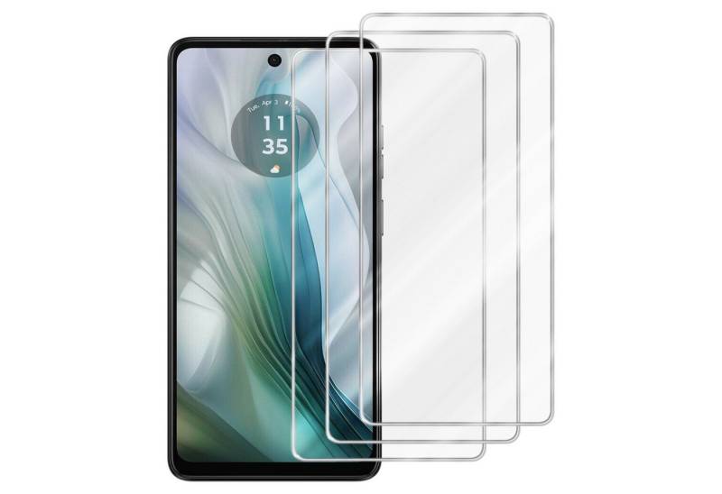 Cadorabo Schutzfolie für Motorola Moto E14 Schutzfolie, (3-St), 3x Schutzglas Panzer Folie (Tempered) Display Schutzfolie 3D Touch von Cadorabo