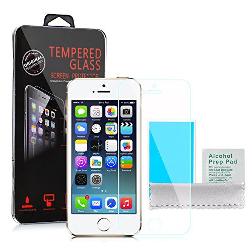 Cadorabo ! Screen Protector Tempered Glass Hartglas Schutzfolie für iPhone 5, 5s, 5c Display Schutzglas 0,3mm abgerundete Ecken – transparent Cadorabo ! Screen Protector Tempered Glass Hartglas Schutzfolie für iPhone 5, 5s, 5c Display Schutzglas 0,3mm abgerundete Ecken – transparent von Cadorabo