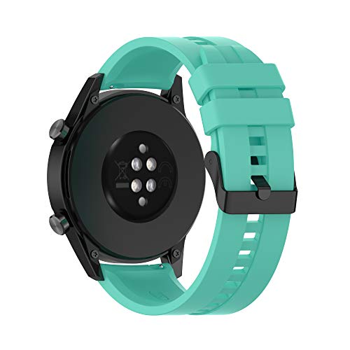 Cadorabo Silikon Armband 22mm kompatibel mit Samsung Galaxy Gear S3 / Gear 2 in TÜRKIS - Ersatzarmband für Huawei Watch GT für Watch 2 Pro für Ticwatch Pro für Pepple Time für Amazfit Pace uvm. von Cadorabo