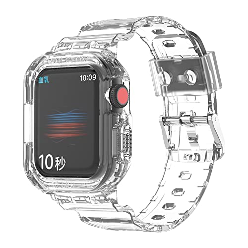 Cadorabo TPU Armband kompatibel mit Apple Watch (Series 7/8) 41mm, (SE/Series 4/5 / 6) 40mm und (Series 1/2 / 3) 38mm in TRANSPARENT - Ersatzarmband passend für Ihre Smartwatch von Cadorabo