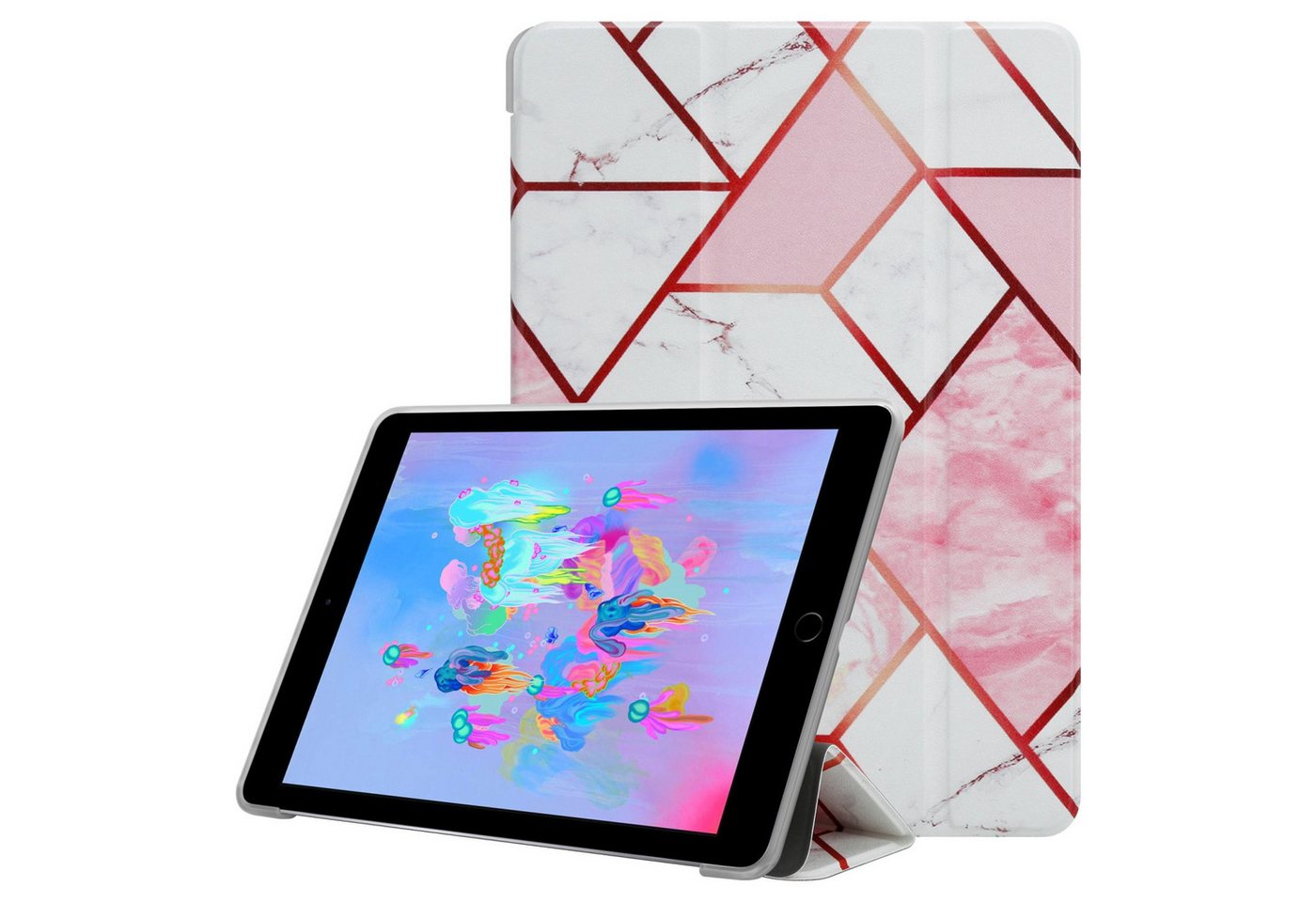 Cadorabo Tablet-Hülle Apple iPad AIR 2 2014 / AIR 2013 / PRO (9.7 Zoll) Apple iPad AIR 2 2014 / AIR 2013 / PRO (9.7 Zoll), Tablethülle - Dünne Schutzhülle aus TPU Silikon mit Standfunktion von Cadorabo