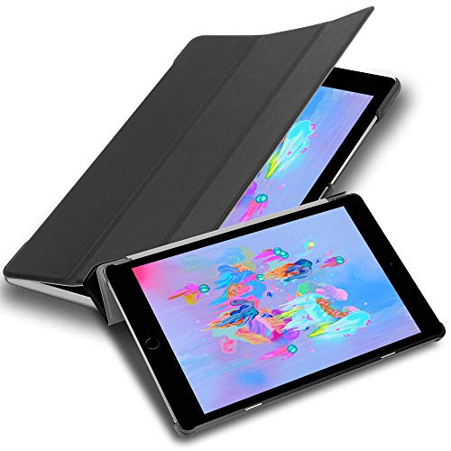 Cadorabo Tablet Hülle mit Standfunktion Kompatibel mit Apple iPad (9.7-Zoll) 2017/2018 (5. Gen. und 6. Gen.), Satin Schwarz von Cadorabo