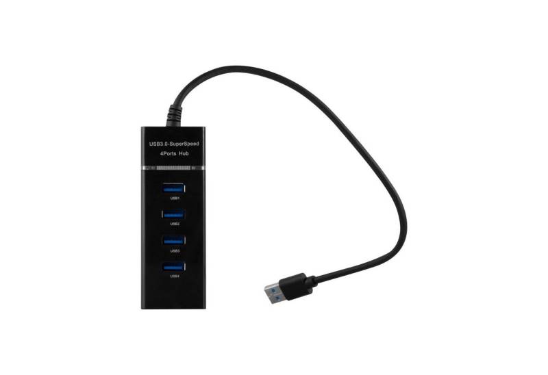 Cadorabo USB 3.0 USB-Adapter, 4-Port USB 3.0 Multischnittstelle USB Hub Plug & Play mit USB Stecker von Cadorabo