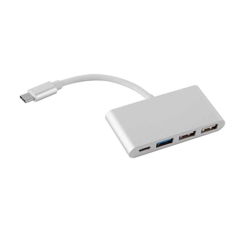 Cadorabo USB 3.0 USB-Adapter, 4-Port USB Multischnittstelle Plug & Play mit USB-C Anschluss von Cadorabo