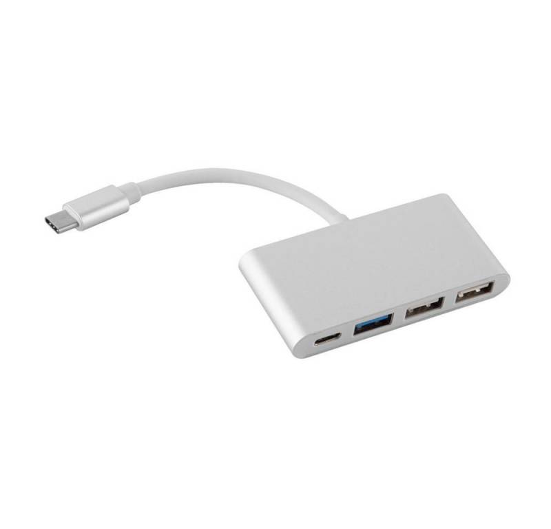 Cadorabo USB-Adapter, 4-Port USB Multischnittstelle Plug & Play mit USB-C Anschluss von Cadorabo