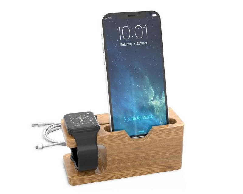 Cadorabo Dockingstation (Docking Station - Ladestation aus Echtholz Bambus) von Cadorabo