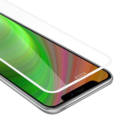 Cadorabo Vollbild Panzer Folie kompatibel mit Apple iPhone XR - Schutzfolie in TRANSPARENT mit WEIß - Gehärtetes (Tempered) Display-Schutzglas in 9H Härte mit 3D Touch von Cadorabo