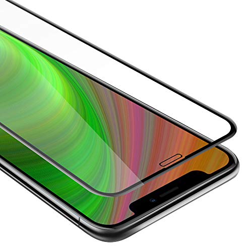 Cadorabo Vollbild Panzer Folie kompatibel mit Apple iPhone XR in TRANSPARENT mit SCHWARZ - Gehärtetes Display-Schutzglas in 9H Härte mit 3D Touch (Retail Packaging) von Cadorabo