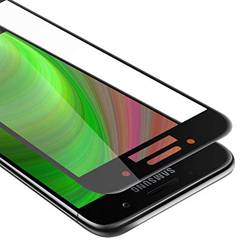 Cadorabo Vollbild Panzer Folie kompatibel mit Samsung Galaxy A5 2017 - Schutzfolie in TRANSPARENT mit SCHWARZ - Gehärtetes (Tempered) Display-Schutzglas in 9H Härte mit 3D Touch von Cadorabo