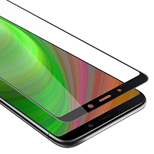 Cadorabo Vollbild Panzer Folie kompatibel mit Samsung Galaxy A9 2018 in TRANSPARENT mit SCHWARZ - Gehärtetes Display-Schutzglas in 9H Härte mit 3D Touch (Retail Packaging) von Cadorabo