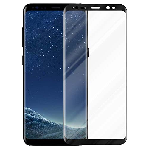 Cadorabo Vollbild Panzer Folie kompatibel mit Samsung Galaxy S8 in TRANSPARENT mit SCHWARZ - Gehärtetes Display-Schutzglas in 9H Härte mit 3D Touch (RETAIL PACKAGING) von Cadorabo