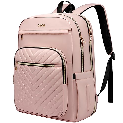 Laptop Rucksack für Frauen, Passt 17.3 Zoll Laptop Tasche, Mode Reise Arbeit Anti-Diebstahl Bagpack, Business Computer wasserdichte Rucksack,Rosa große College Rucksäcke von Cafele