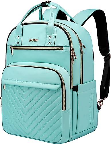 Laptop-Rucksack für Frauen Männer, Reise-Arbeit Laptop-Tasche mit USB-Anschluss, 17.3 Zoll Anti Diebstahl Computer Rucksack Geldbörse, große Unisex Casual Daypack Hellgrün von Cafele