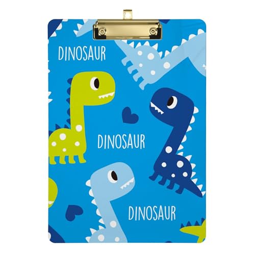 Baby-Dinosaurier-Muster, blaues süßes Klemmbrett, Apotheken-Edition, Standardloch für Fußballtrainer, Größe 22,9 x 30,5 cm von Caihoyu