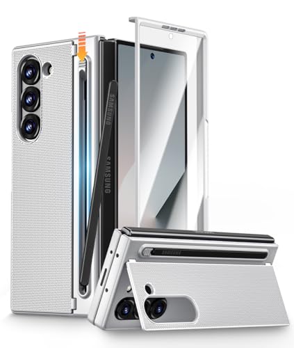 Caka Schutzhülle für Galaxy Z Fold 6, mit S-Stifthalter, versteckter Ständer, Displayschutzfolie, kabelloses Laden, schlanke Handyhülle für Samsung Galaxy Z Fold 6, Silber Caka Schutzhülle für Galaxy Z Fold 6, mit S-Stifthalter, versteckter Ständer, Displayschutzfolie, kabelloses Laden, schlanke Handyhülle für Samsung Galaxy Z Fold 6, Silber von Caka