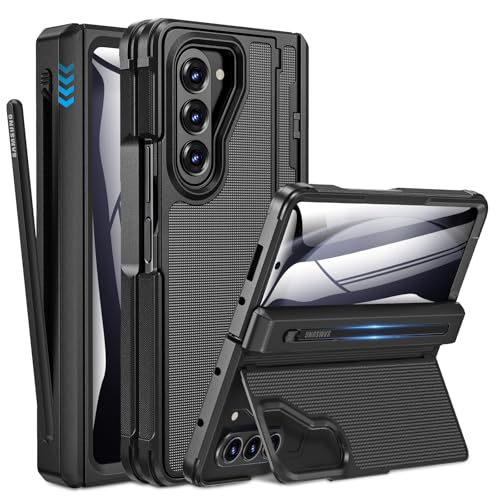 Caka Schutzhülle für Samsung Galaxy Z Fold 5, dünner S-Stifthalter, unsichtbarer Kicktand, Scharnierschutz, Displayschutzfolie, stoßfest, mit Anti-Rutsch-Struktur, Schwarz Caka Schutzhülle für Samsung Galaxy Z Fold 5, dünner S-Stifthalter, unsichtbarer Kicktand, Scharnierschutz, Displayschutzfolie, stoßfest, mit Anti-Rutsch-Struktur, Schwarz von Caka